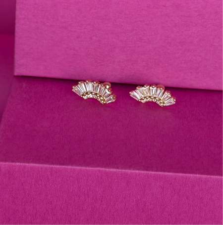 Persia Earring, 925 Sterling Silver with 18k Gold vermeil, cute geometric design, elegant fashion statement earrings.