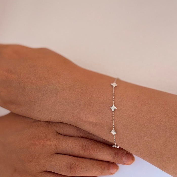 Diamond Flower Bracelet
