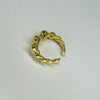 Gold twisted geometric adjustable ring made of high-quality metal, perfect for stylish accessories.
