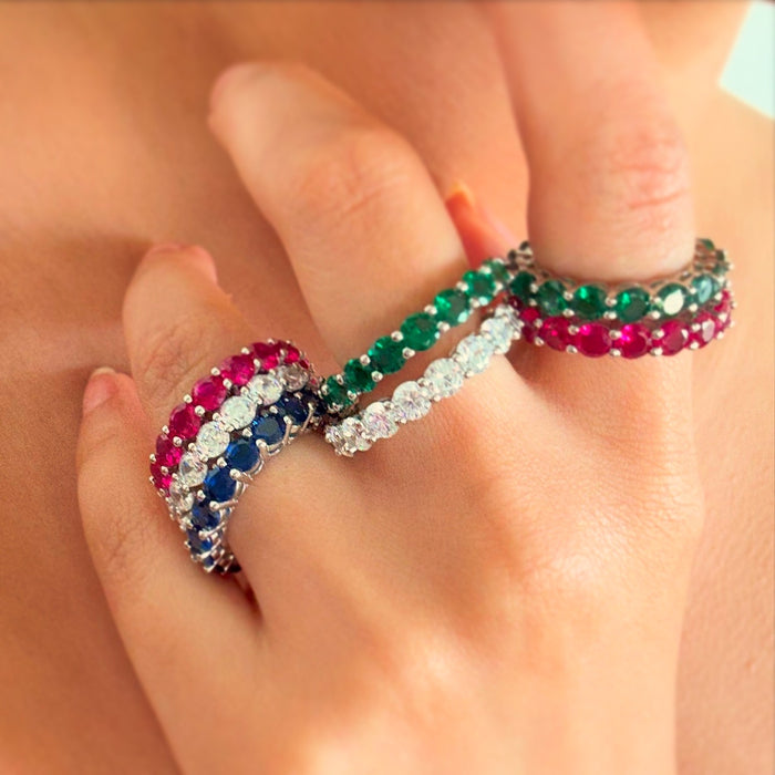 Tennis Rings (colourful Gemstones)