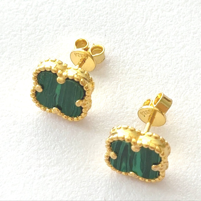 V & A  18k gold-plated sterling silver Earring with malachite