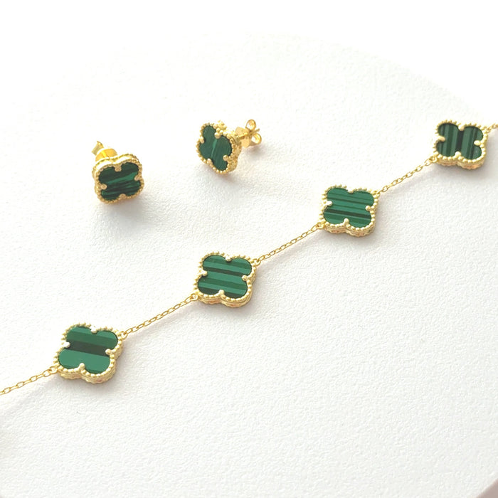 V&A 18K GOLD-PLATED BRACELET WITH MALACHITE