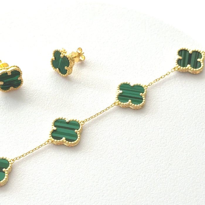 V&A 18K GOLD-PLATED BRACELET WITH MALACHITE